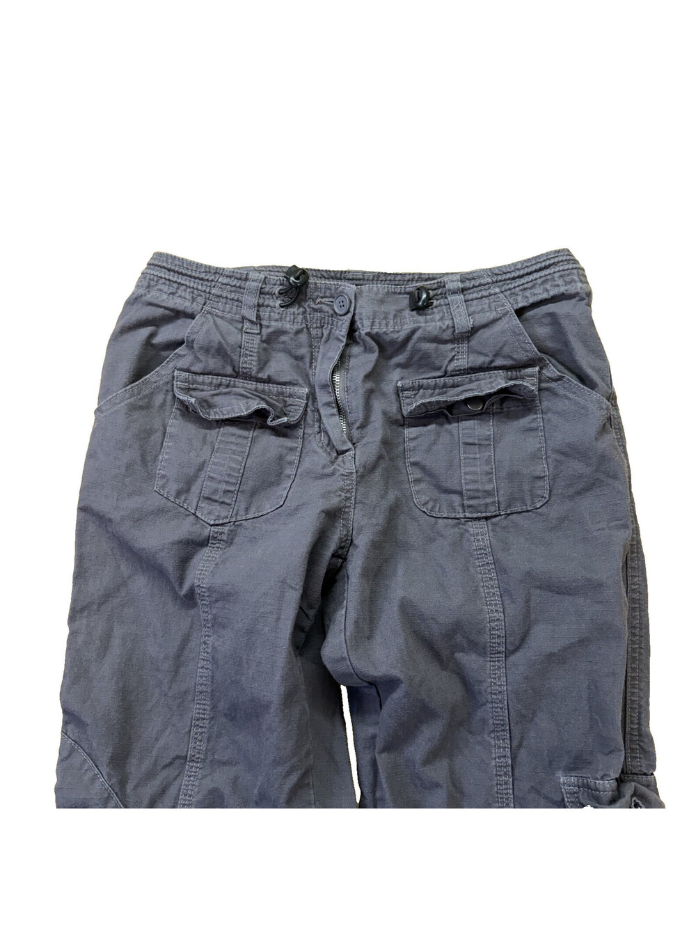Brandy Melville Gray Cargo Pants One Size Mid Rise Wide Leg - Picture 2 of 7